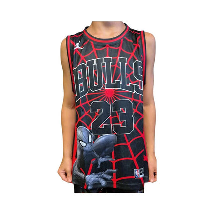 CUSTOM BASKETBALL SINGLET: NBA JORDAN X SPIDERMAN (SIZES AVAILABLE) - 1of1 Collectables
