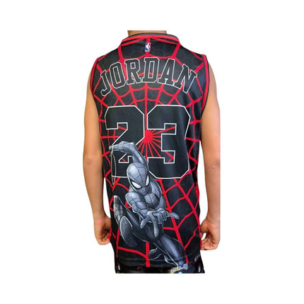 CUSTOM BASKETBALL SINGLET: NBA JORDAN X SPIDERMAN (SIZES AVAILABLE) - 1of1 Collectables