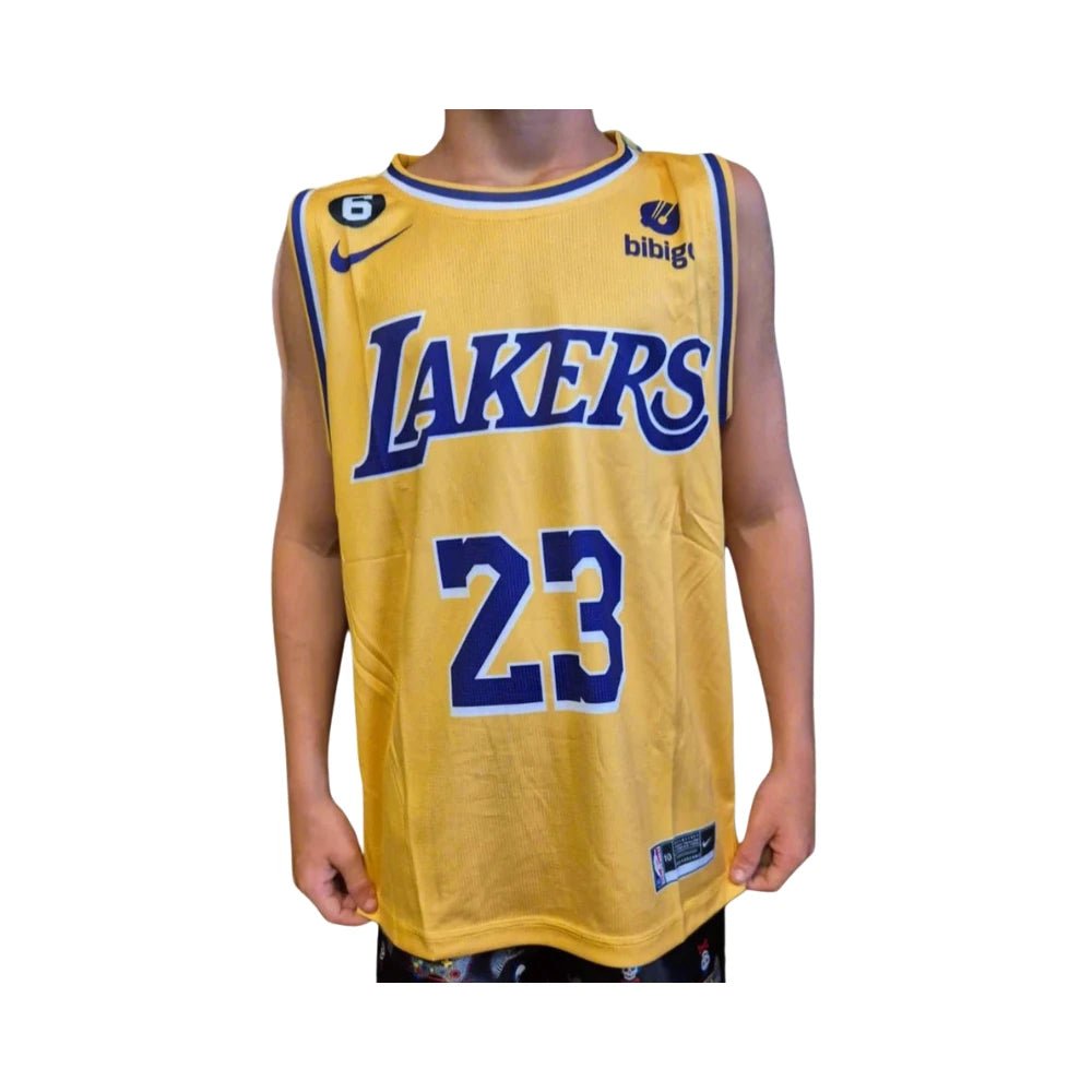 CUSTOM BASKETBALL SINGLET: NBA LAKERS X LEBRON JAMES YELLOW (SIZES AVAILABLE) - 1of1 Collectables