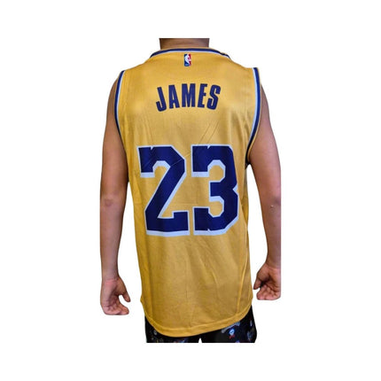 CUSTOM BASKETBALL SINGLET: NBA LAKERS X LEBRON JAMES YELLOW (SIZES AVAILABLE) - 1of1 Collectables