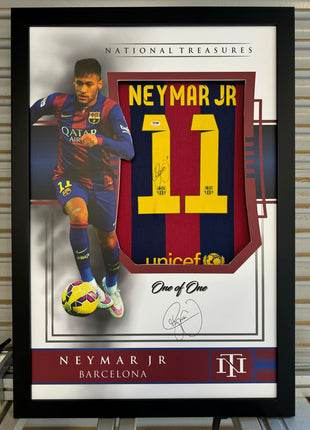 Neymar Jr FC Barcelona Signed Jersey  - National Treasures Framed **PSA DNA AUTHENTICATED** - Premium  from 1of1 Collectables - Just $1850! Shop now at 1of1 Collectables