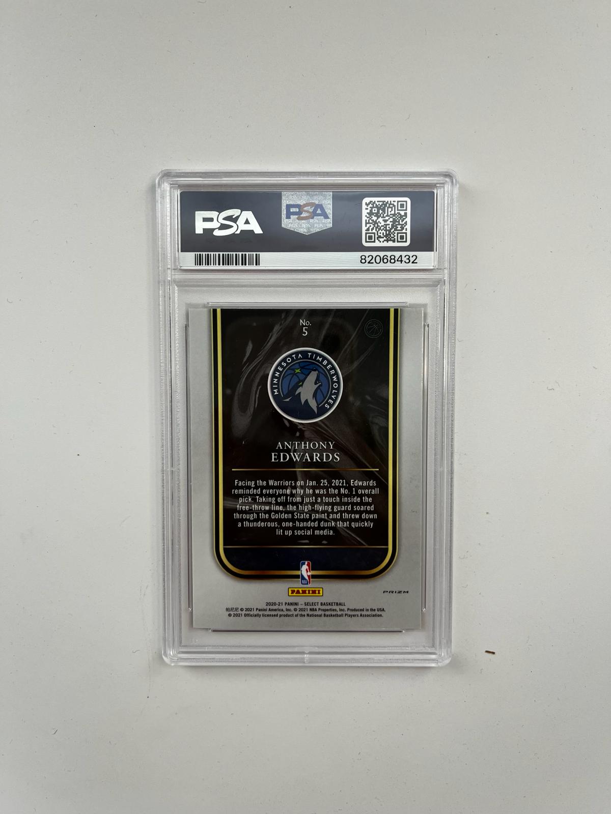 Anthony Edwards 2020/21 Select Rookie Selections - Red #5 **PSA GEM MINT 10** - Premium  from 1of1 Collectables - Just $495! Shop now at 1of1 Collectables