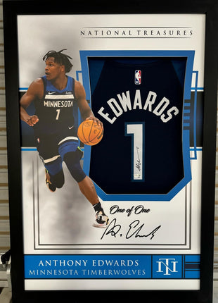 Anthony Edwards Minnesota Timberwolves Signed Jersey  - National Treasures Framed **FANATICS AUTHENTICATED** - Premium  from 1of1 Collectables - Just $2700! Shop now at 1of1 Collectables