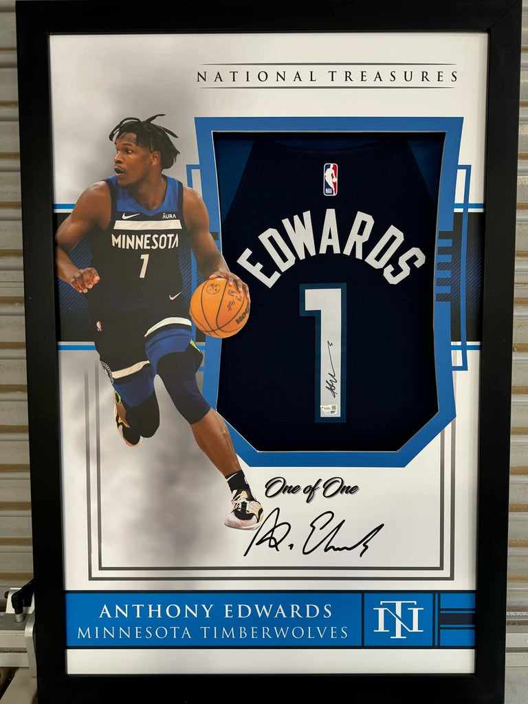 Anthony Edwards Minnesota Timberwolves Signed Jersey  - National Treasures Framed **FANATICS AUTHENTICATED** - Premium  from 1of1 Collectables - Just $2700! Shop now at 1of1 Collectables