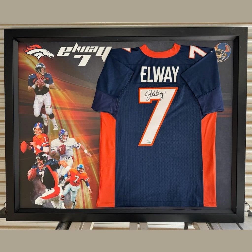 John Elway Denver Broncos Signed & Framed Jersey **JSA AUTHENTICATED** - 1of1 Collectables