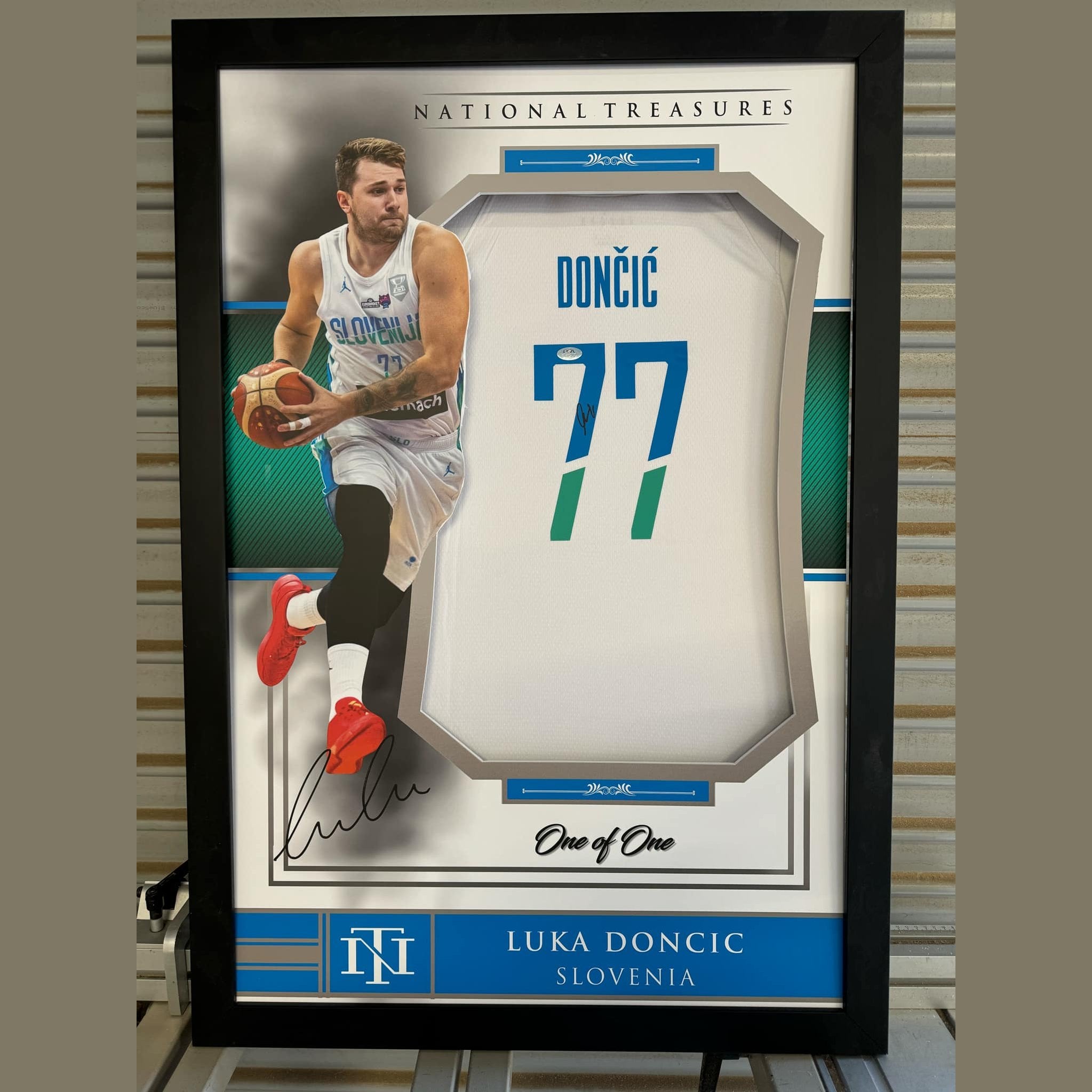 Luka Doncic Slovenia National Team Signed Jersey - National Treasures Framed **JSA AUTHENTICATED** - 1of1 Collectables