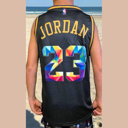 NBA CHICAGO BULLS JORDAN MULTI COLOUR CUSTOM BASKETBALL SINGLET (CHOOSE SIZE) - 1of1 Collectables