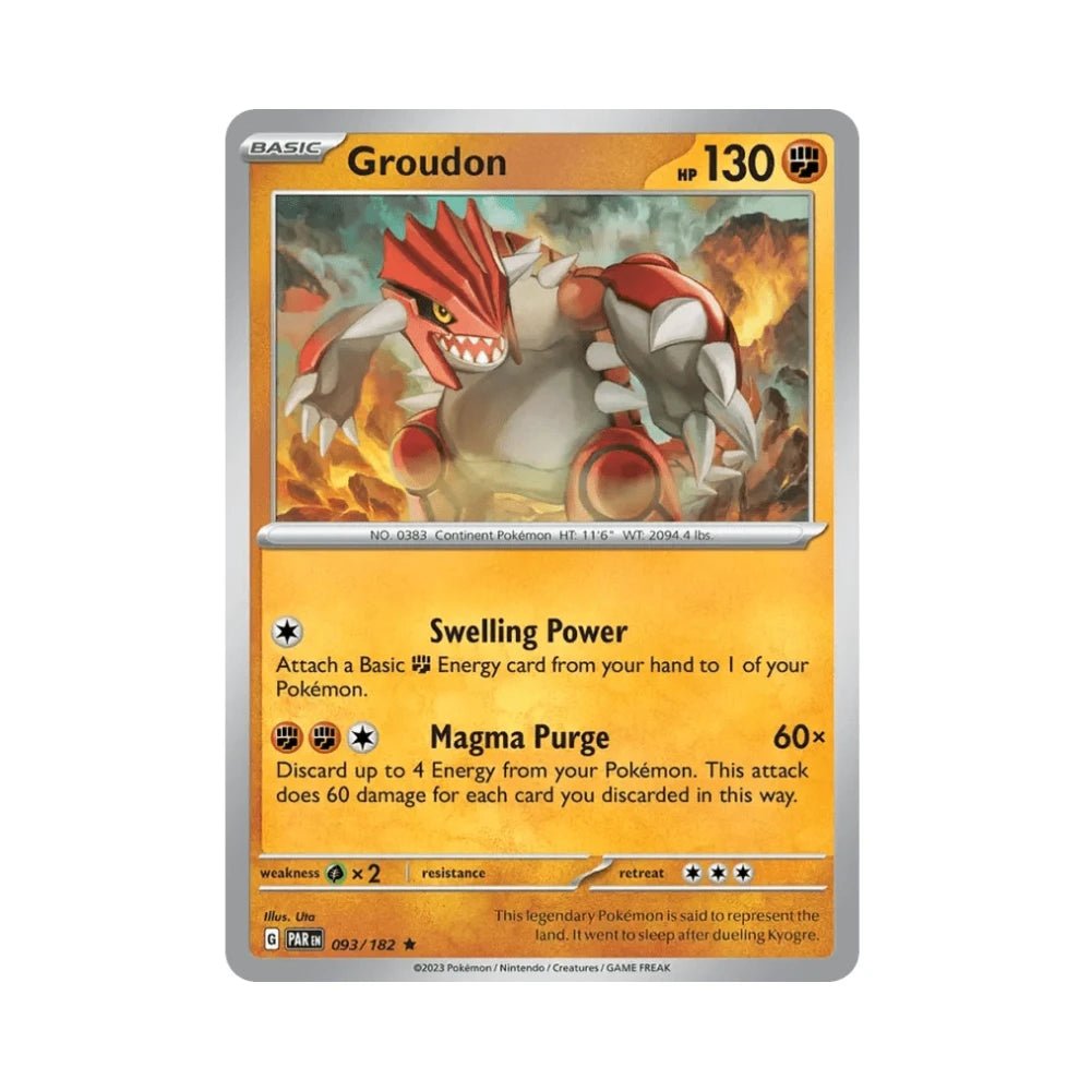 Paradox Rift Groudon (093/182) 093 Rare Foil/Holo - 1of1 Collectables