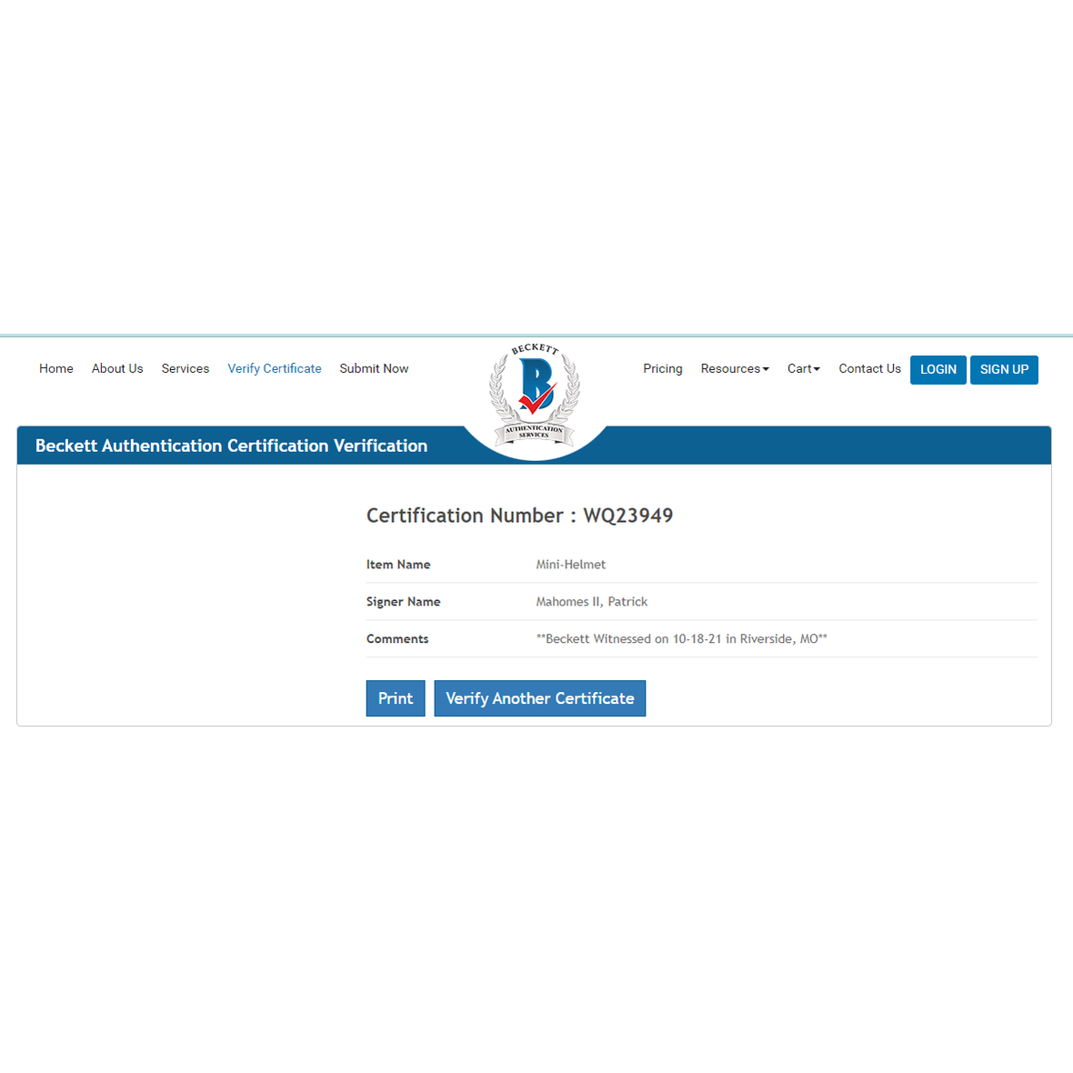 Patrick Mahomes KC Chiefs Autographed Riddell Flash Alternate Mini Helmet **BECKETT AUTHENTICATED** - 1of1 Collectables