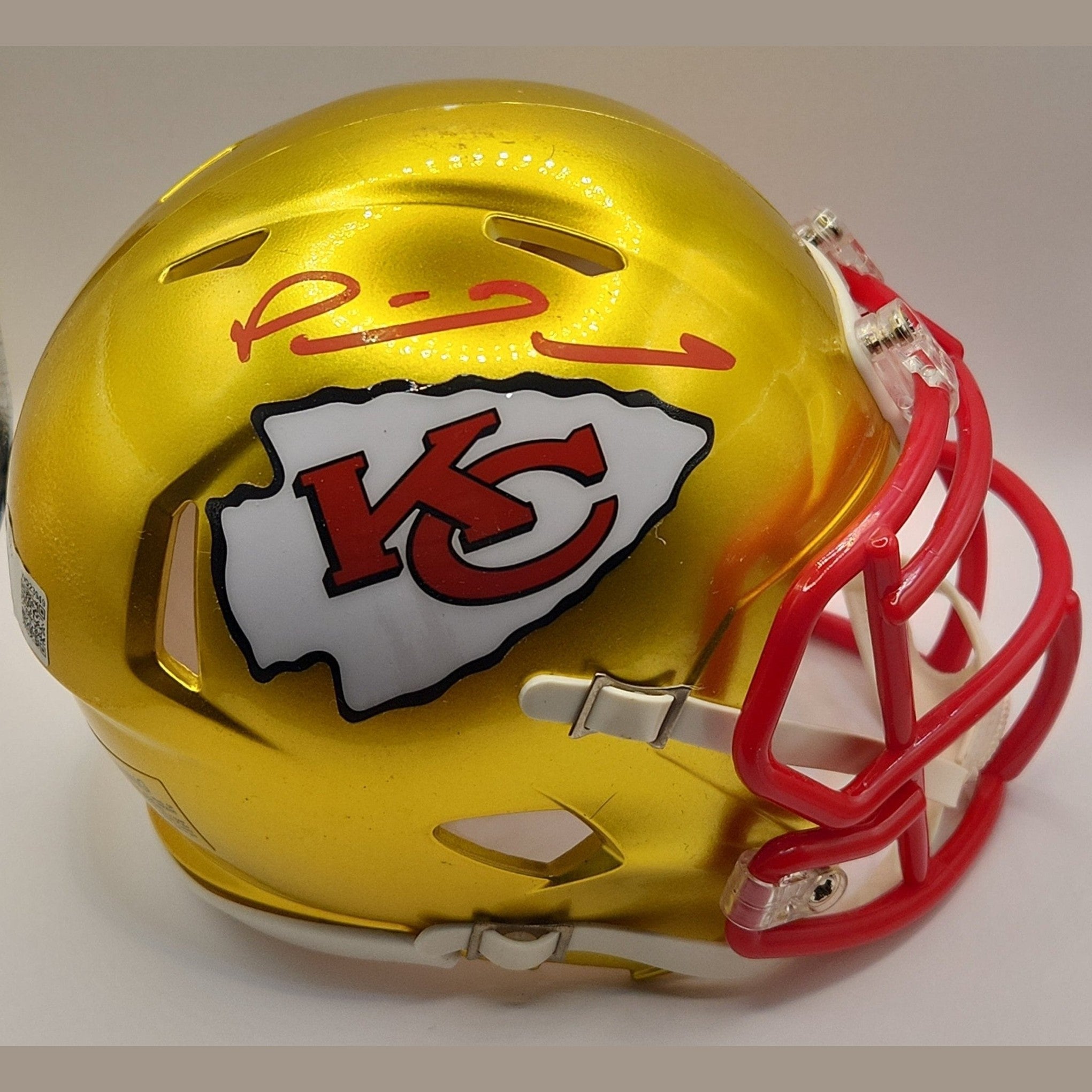 Patrick Mahomes KC Chiefs Autographed Riddell Flash Alternate Mini Helmet **BECKETT AUTHENTICATED** - 1of1 Collectables