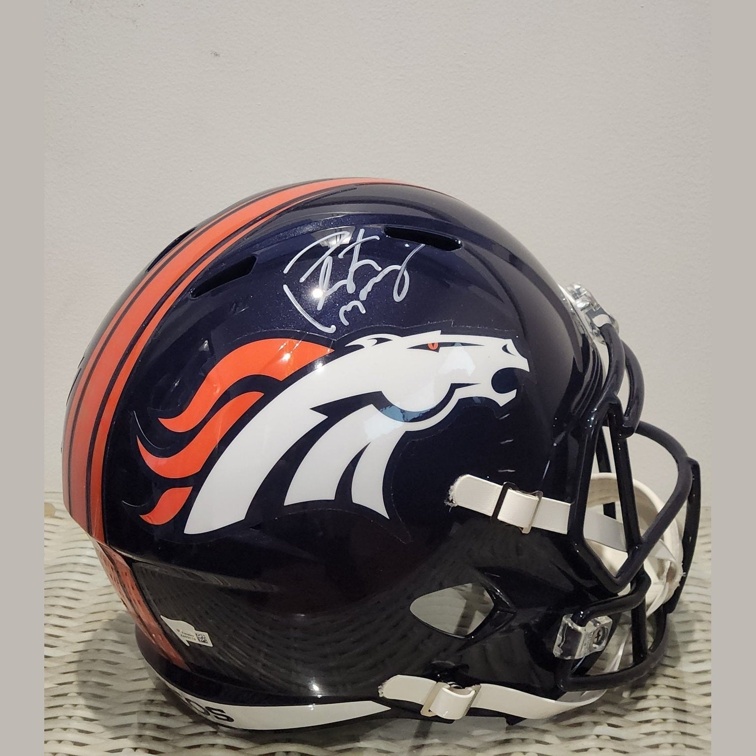 Payton Manning Denver Broncos Autographed Riddell Full Size Helmet **FANATICS AUTHETICATED** - 1of1 Collectables