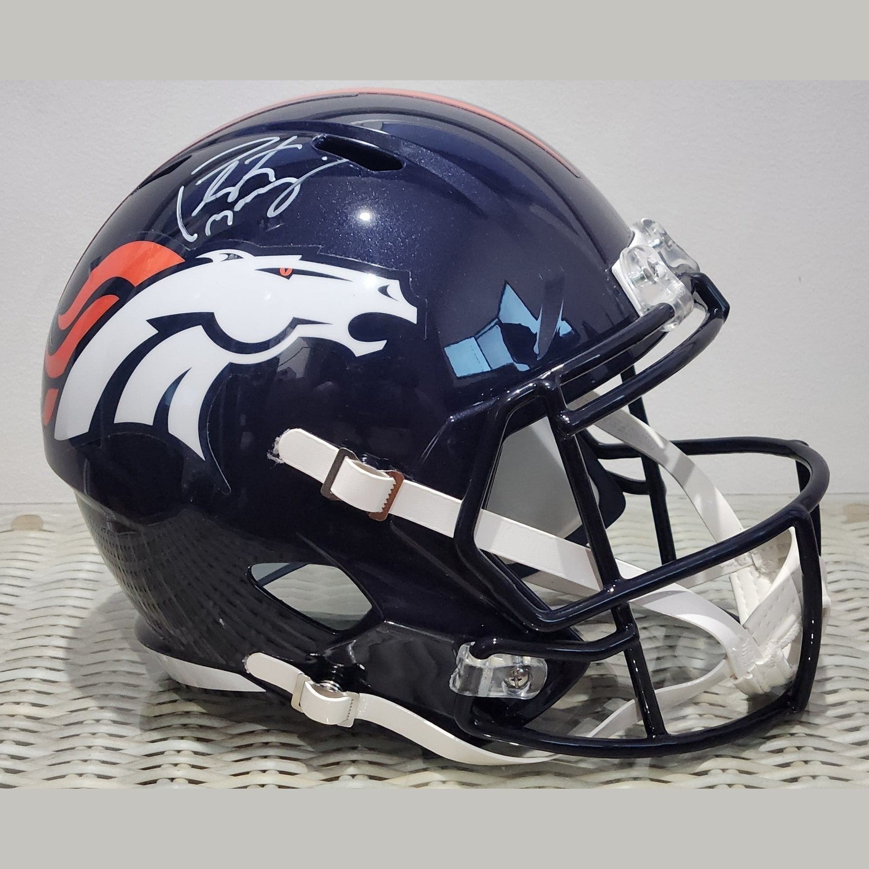 Payton Manning Denver Broncos Autographed Riddell Full Size Helmet **FANATICS AUTHETICATED** - 1of1 Collectables