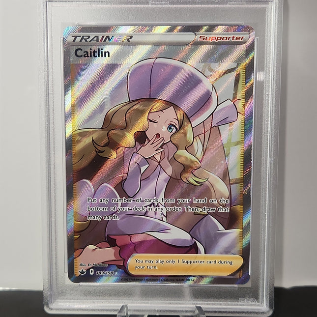 pokemon caitlin card Pokemon 2021/22 Caitlin Full Art Ultra Rare Chilling Reign PSA 9