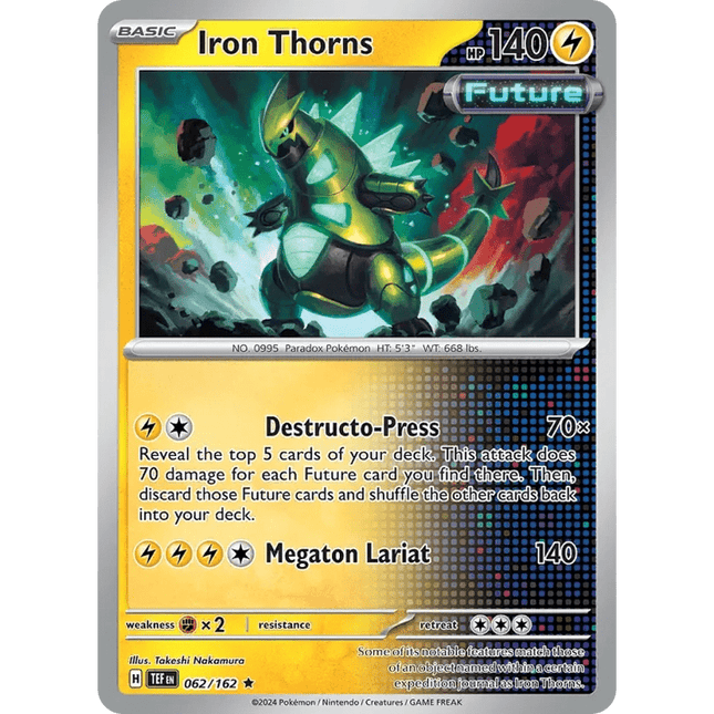 Pokemon - Temporal Forces Iron Thorns (062/162) 062 Rare Foil/Holo - 1of1 Collectables