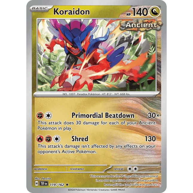 Pokemon - Temporal Forces Koraidon (119/162) 119 Rare Foil/Holo - 1of1 Collectables