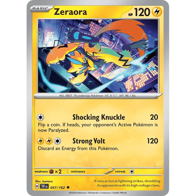 Pokemon - Temporal Forces Zeraora (057/162) 057 Uncommon Reverse Holo - 1of1 Collectables