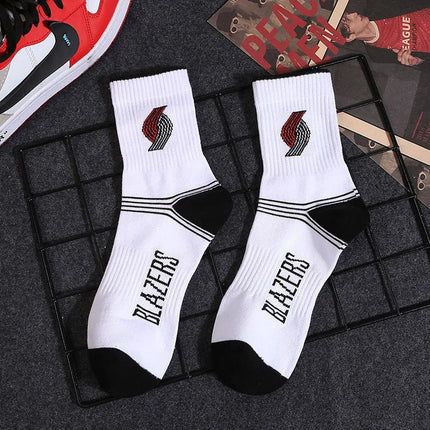 Portland Trailblazers NBA Socks (Size 8 - 11) - White/Black - 1of1 Collectables