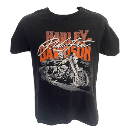 Ride Free HARLEY DAVIDSON MOTORCYCLES T SHIRT *VINTAGE 90s* (KIDS LARGE) - 1of1 Collectables