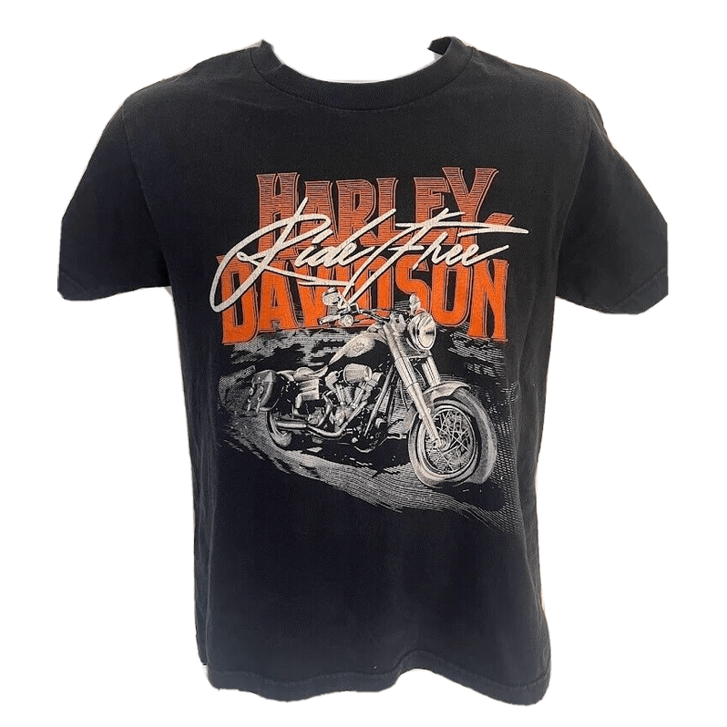 Ride Free HARLEY DAVIDSON MOTORCYCLES T SHIRT *VINTAGE 90s* (KIDS LARGE) - 1of1 Collectables