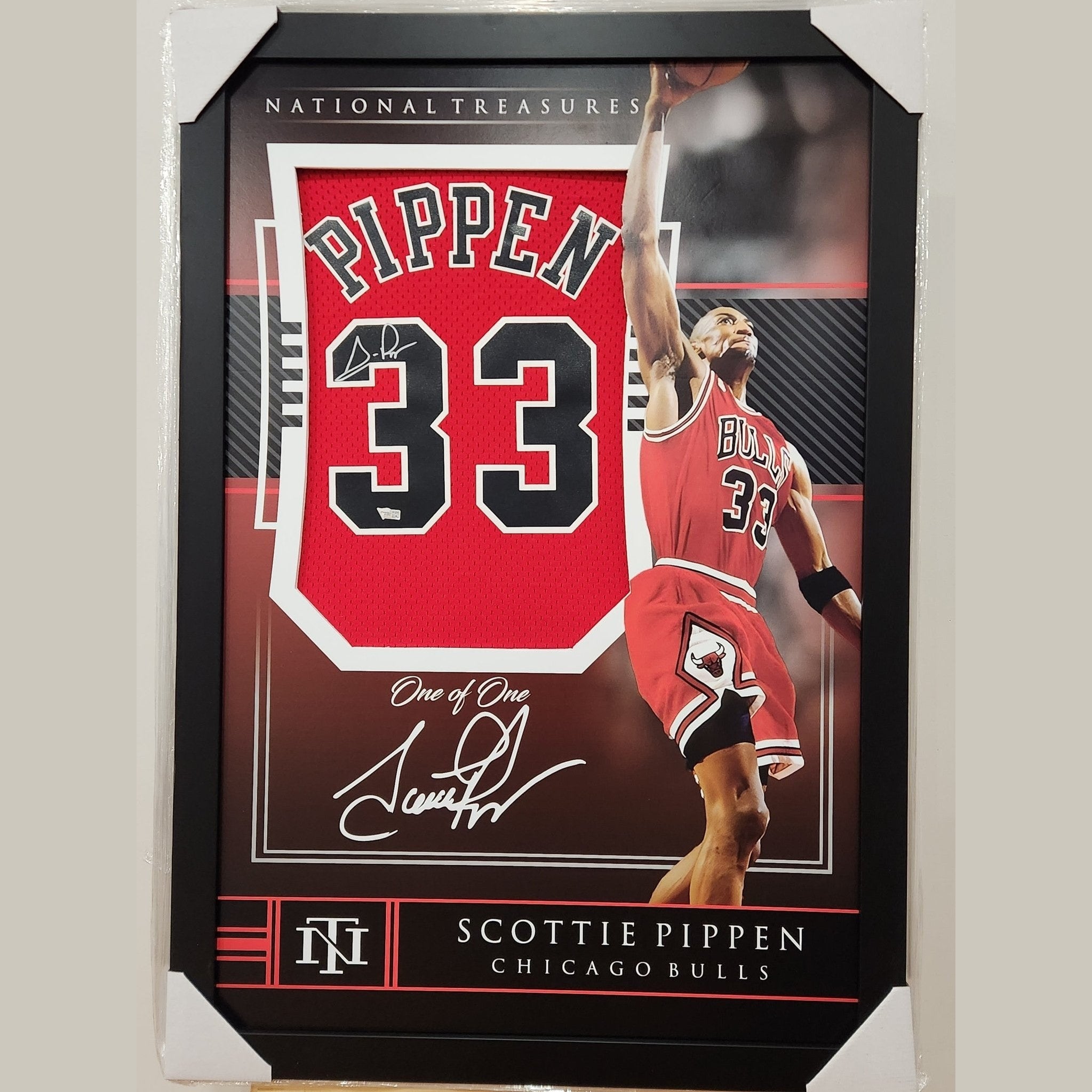 Scottie Pippen Chicago Bulls Signed Jersey - National Treasures Framed **FANATICS AUTHENTICATED** - 1of1 Collectables