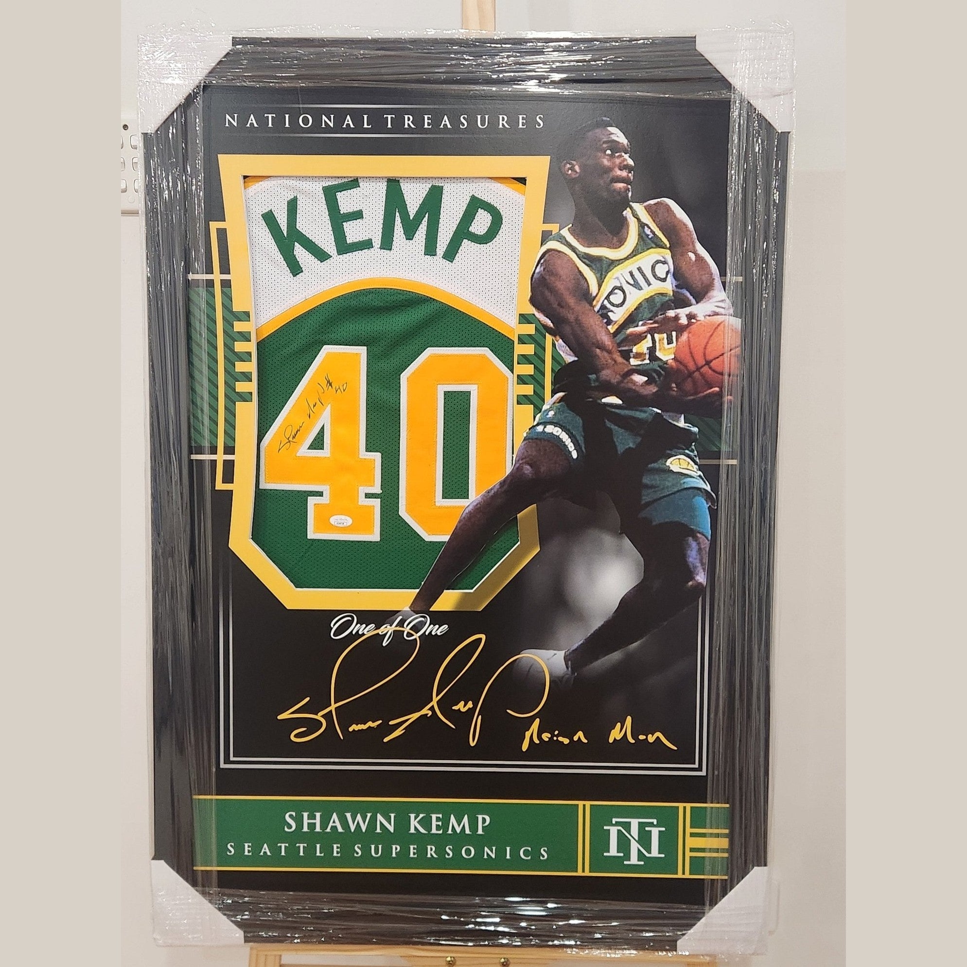 Shawn Kemp Signed Seattle Supersonics - National Treasures Framed **JSA AUTHENTICATED** - 1of1 Collectables