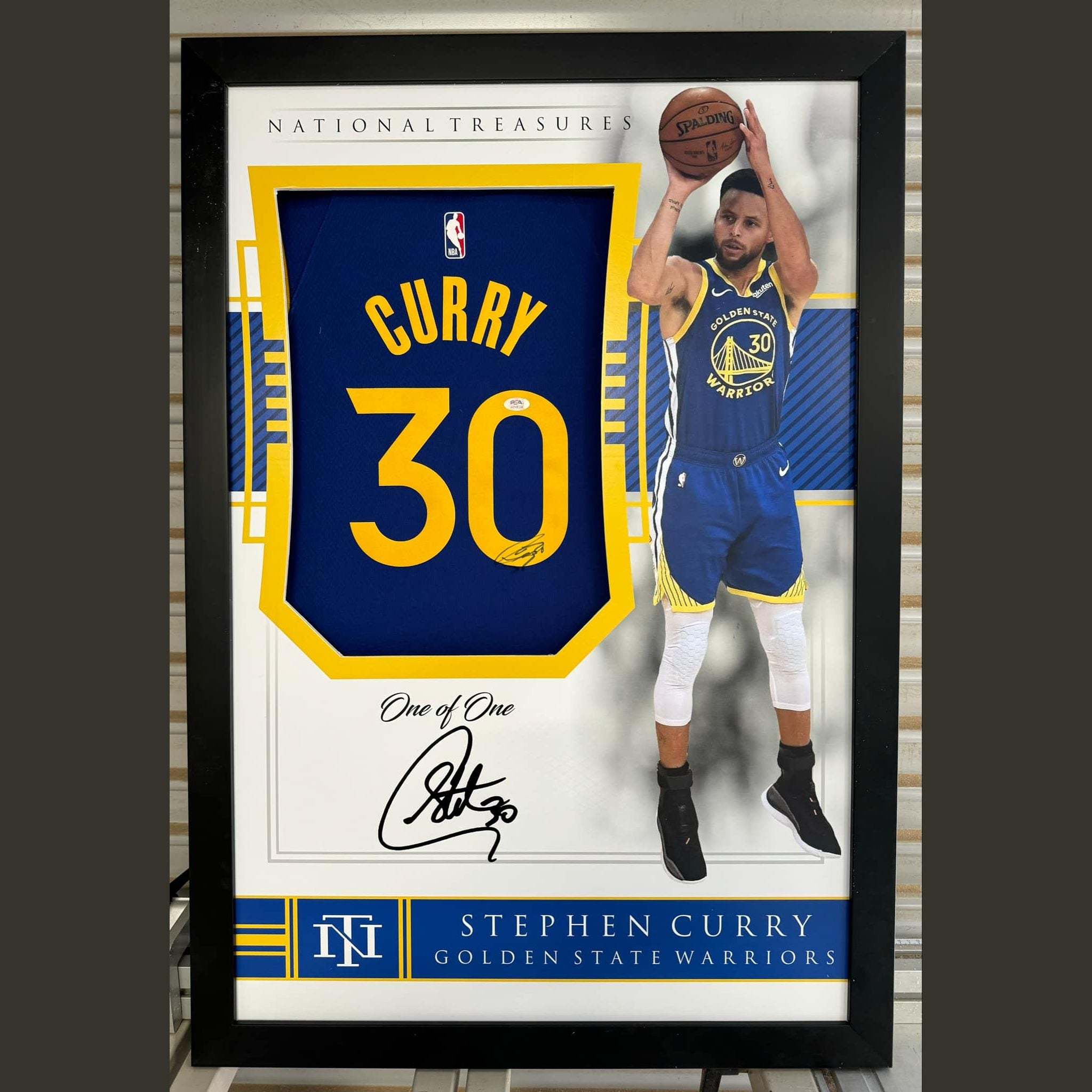 Stephen Curry Golden State Warriors Signed Jersey - National Treasures Framed **PSA AUTHENTICATED** - 1of1 Collectables