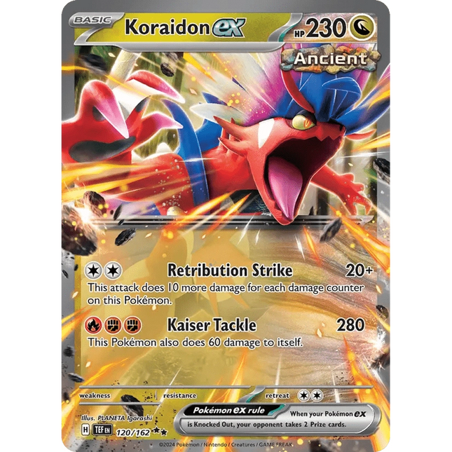 Temporal Forces Scarlet and Violet Koraidon ex (120/162) 120 Raw Double Rare Foil/Holo - 1of1 Collectables