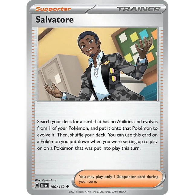 Temporal Forces Scarlet and Violet Salvatore (160/162) 160 Raw Uncommon Non - Foil Trainer Card - 1of1 Collectables