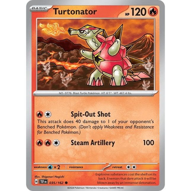Temporal Forces Scarlet and Violet Turtonator (035/162) 035 Raw Common Non - Foil - 1of1 Collectables