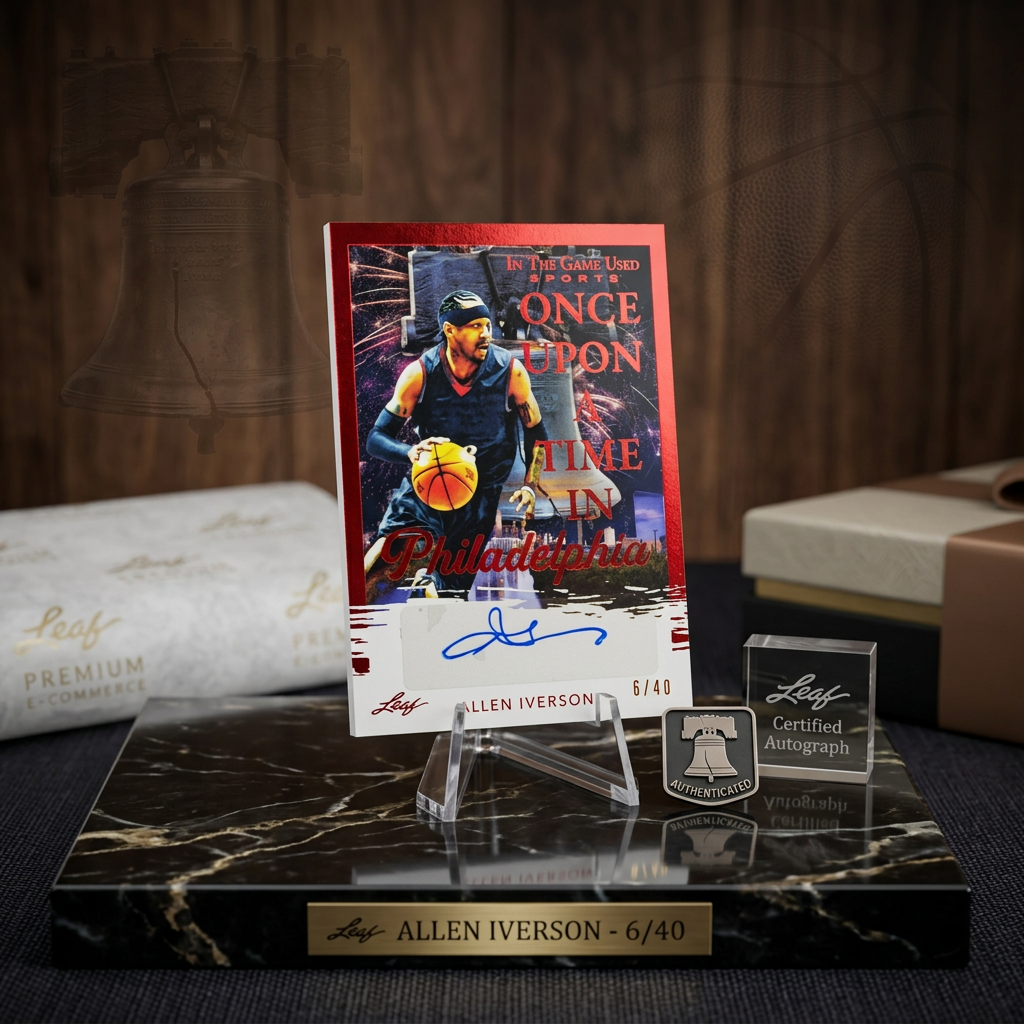Allen Iverson 2022/23 Leaf Once Upon a Time in Phili Auto **06/40**