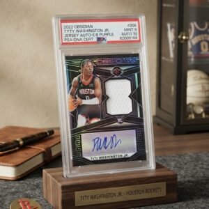 TyTy Washington Jr 2022/23 Obsidian Jersey Auto-E/E Purple **35/75** **PSA MINT 9** POP 1