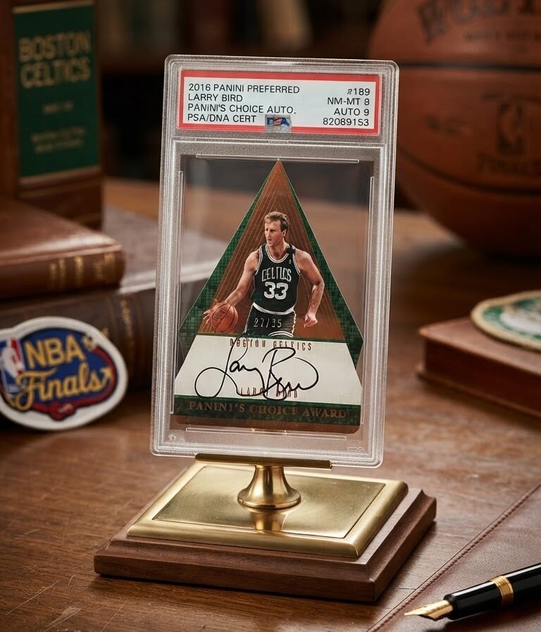 Larry Bird 2016/17 Panini Preferred Choice Auto - #189 **PSA NM-MT 8** POP 1 - 27/35