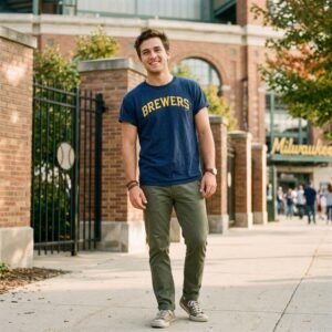 Vintage Milwaukee BREWERS T-Shirt **YELICH 22** LARGE