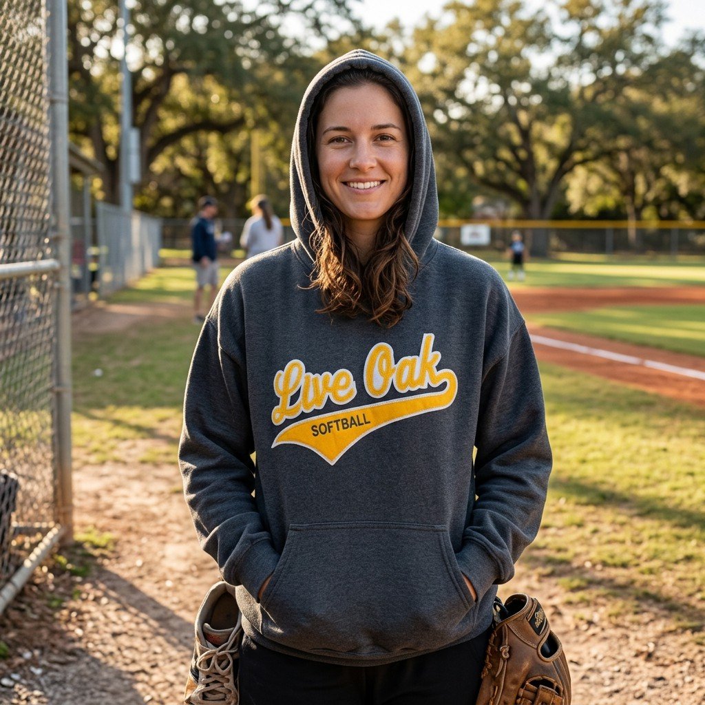 Vintage 90's Live Oak Softball Hoodie XL **A++ Condition, Australian Seller**