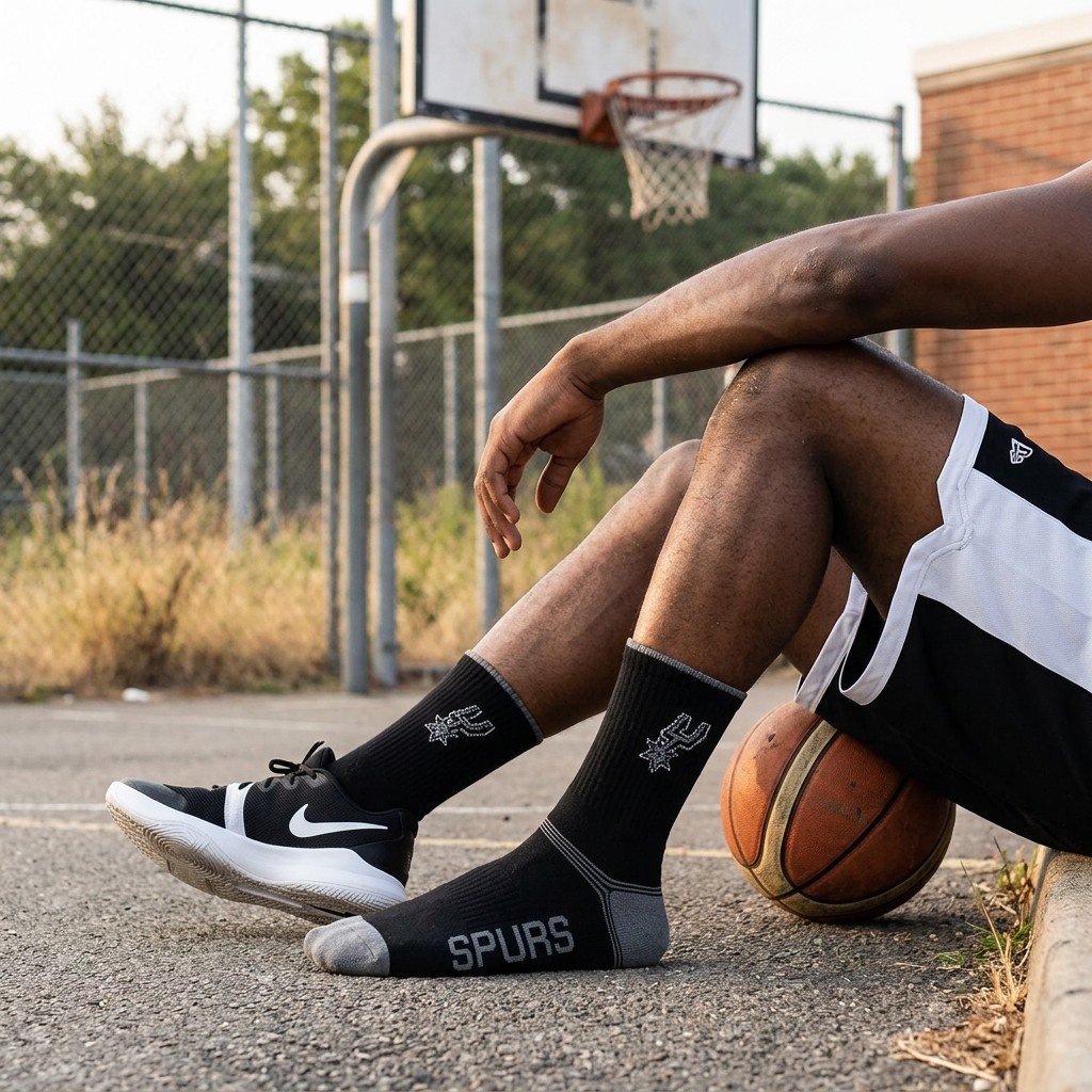 San Antonio Spurs NBA Socks (Size 8-11) - Black