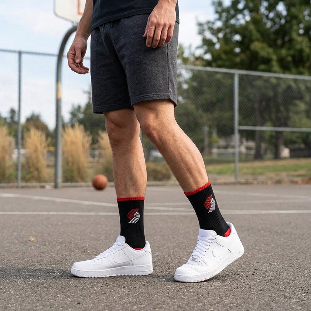 Portland Trailblazers NBA Socks (Size 8-11) - Red/Black