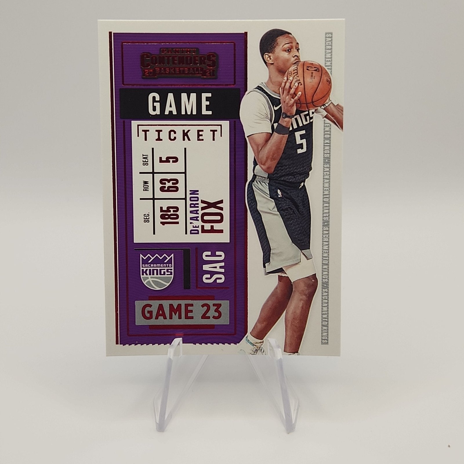 De' Aaron Fox 2020/21 Contenders Game Ticket Red #88