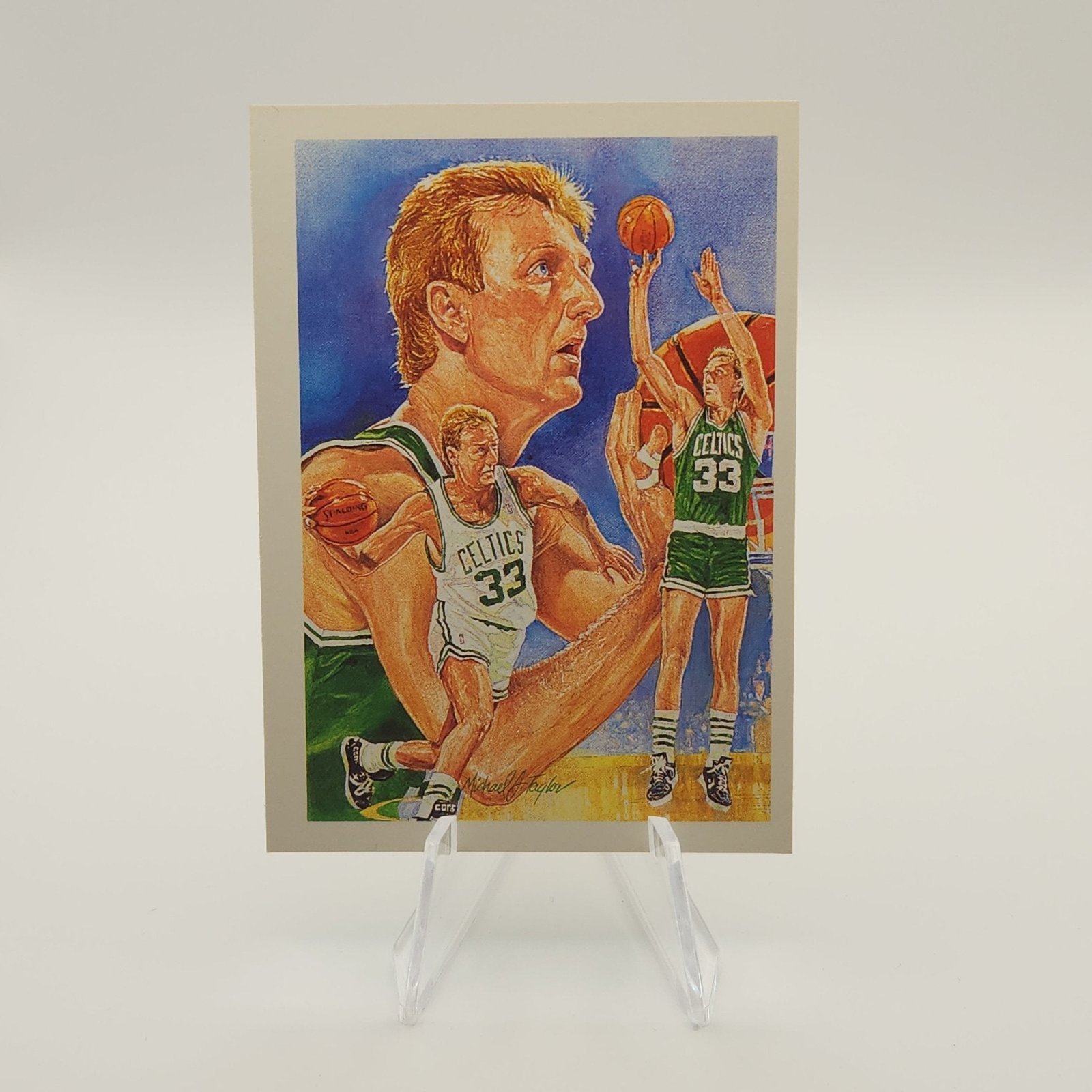 Larry Bird 1990 Hoops Michael Taylor Art Checklist #356