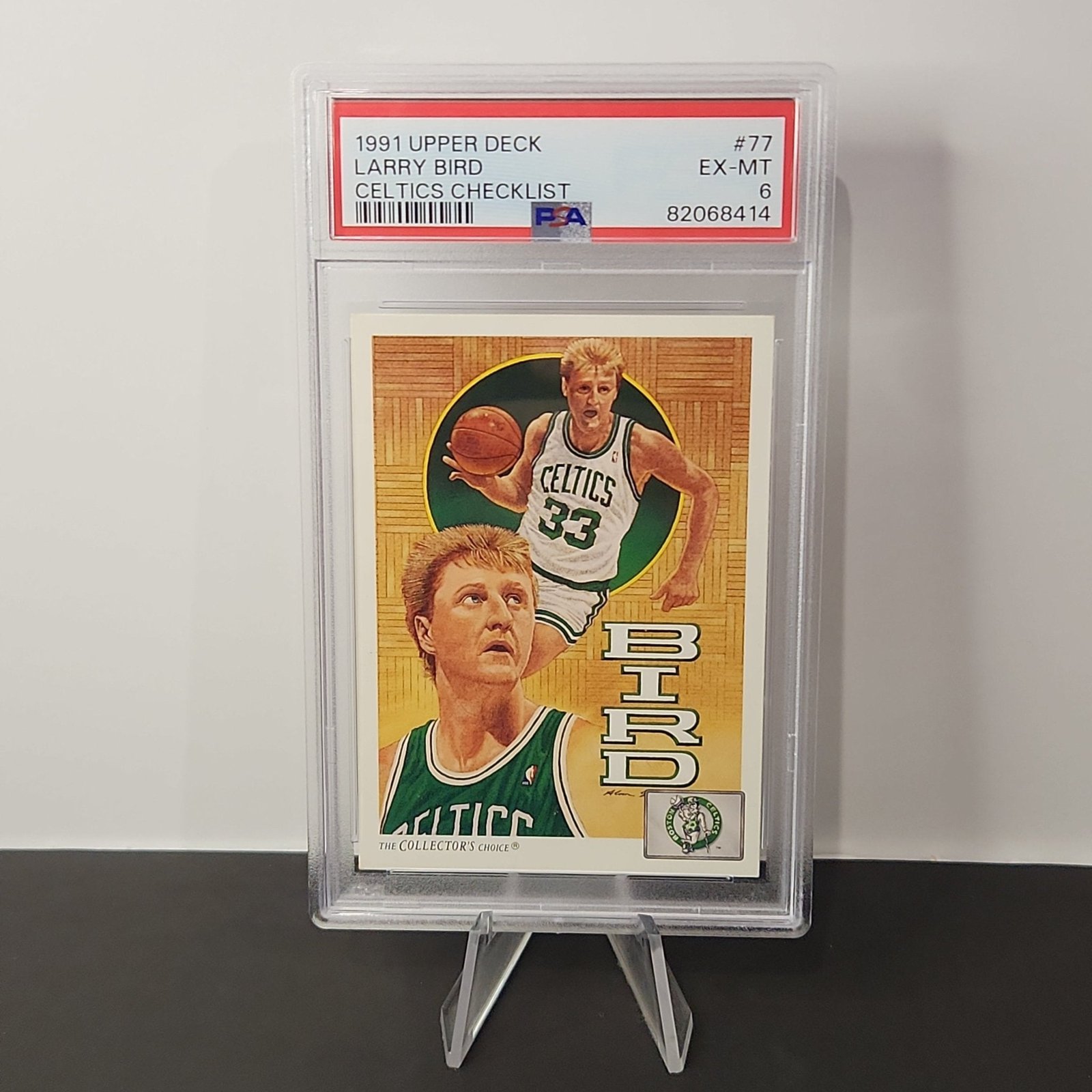 Larry Bird 1991/92 Upper Deck Celtics Checklist **PSA EX-MT 6**