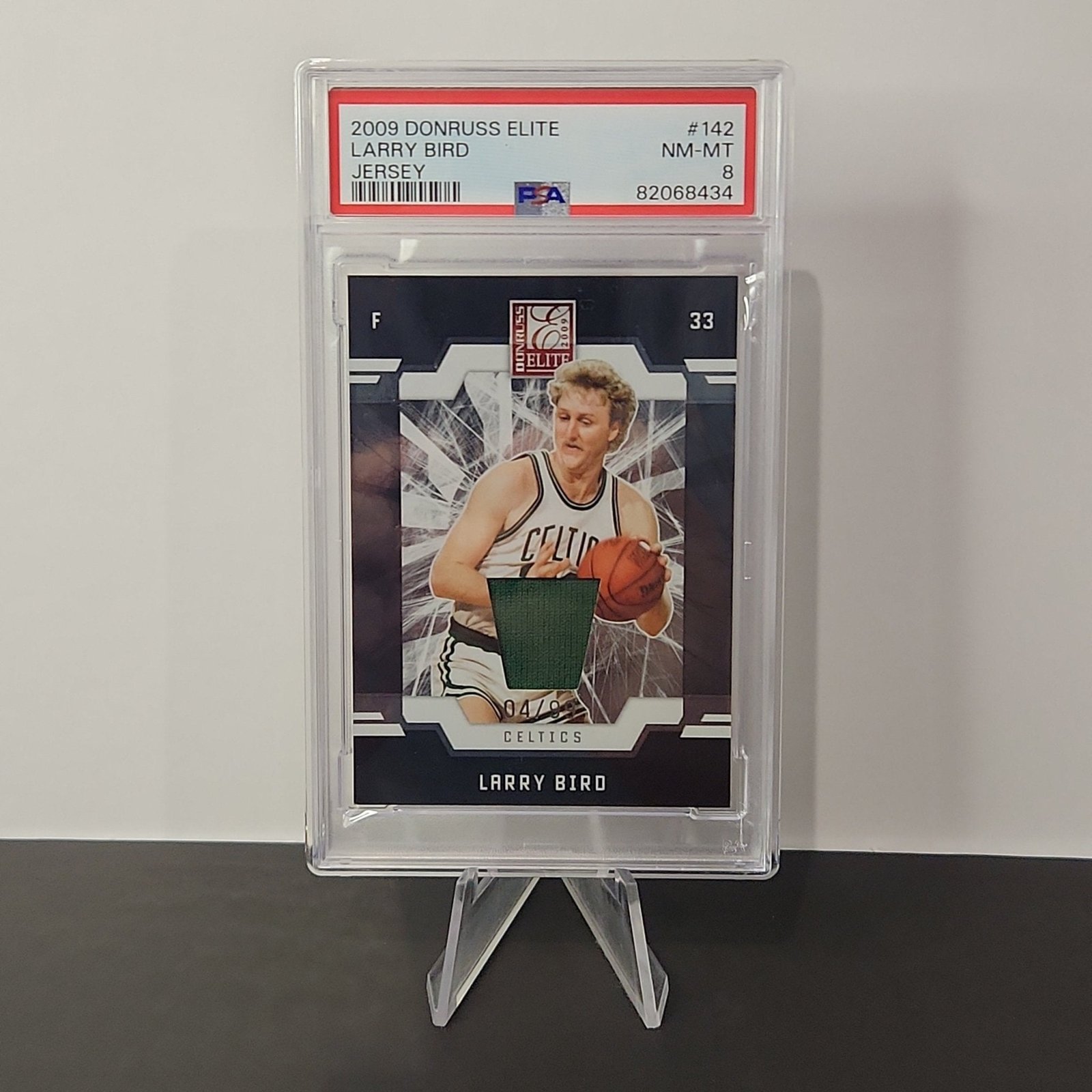 Larry Bird 2009/10 Donruss Elite Jersey Patch **PSA NM-MT 8** **04/99**