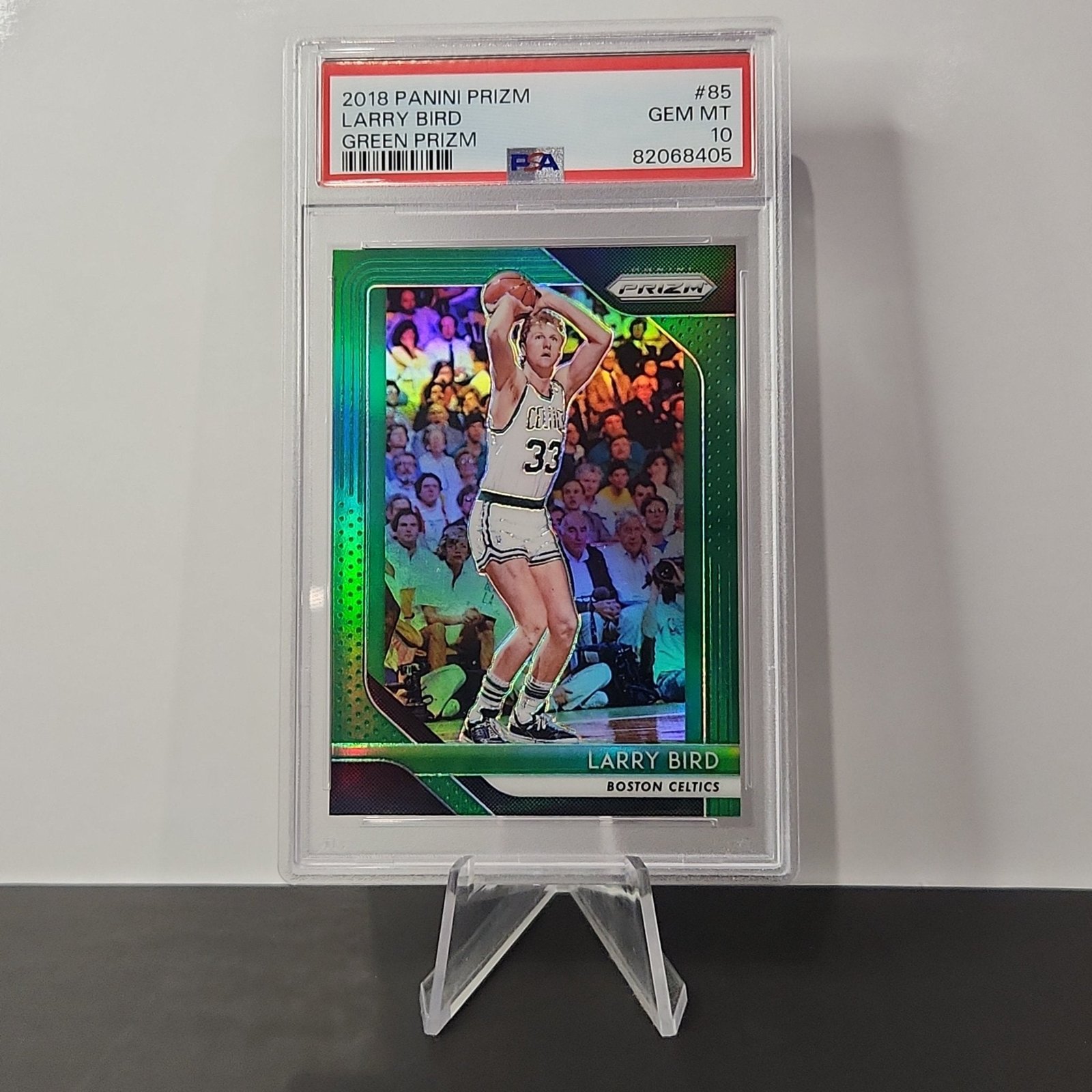 Larry Bird 2018/19 Prizm Green Prizm #85 **PSA GEM MINT 10**
