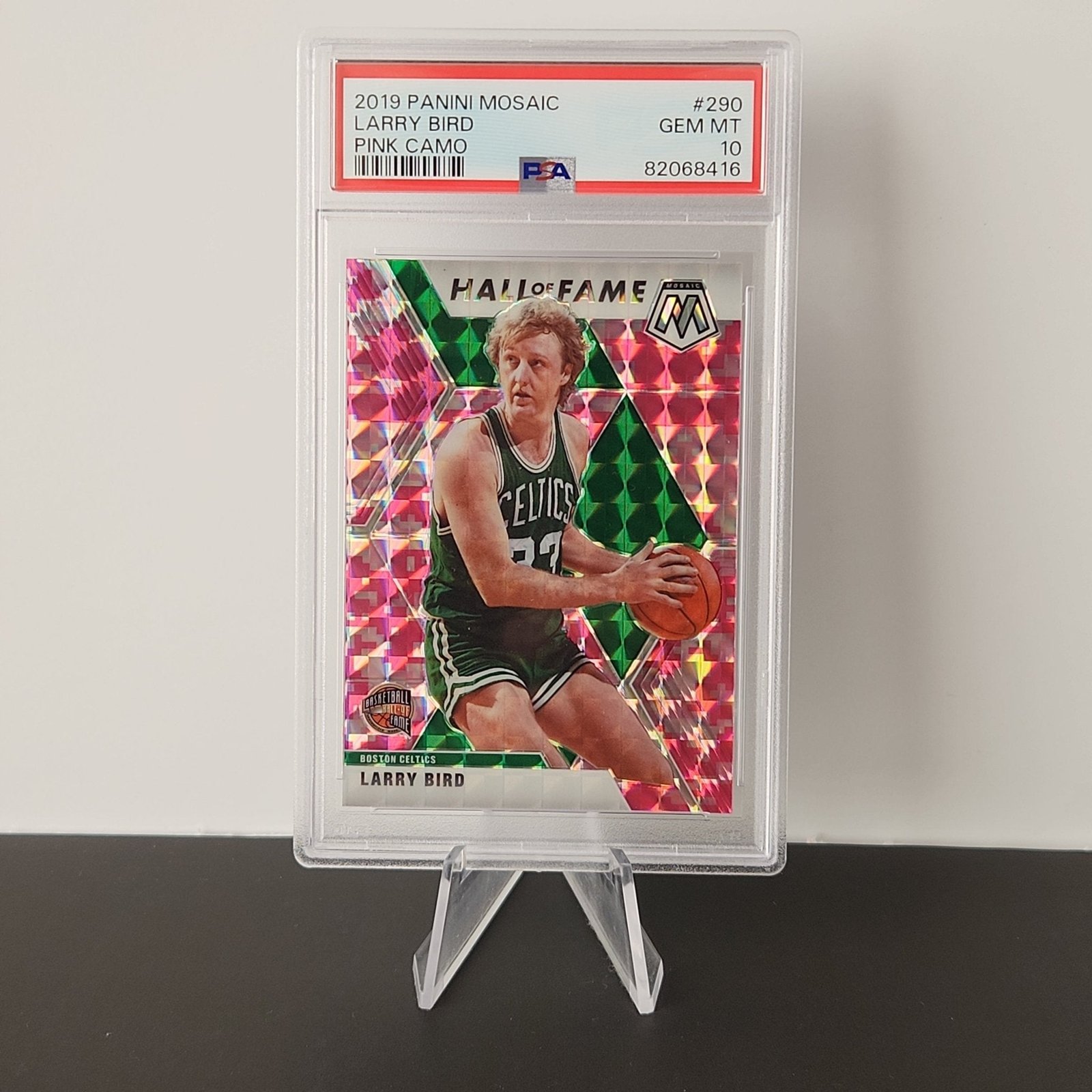 Larry Bird 2019/20 Mosaic Pink Camo HOF #290 **PSA GEM MINT 10**