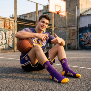 Los Angeles Lakers NBA Socks (Size 8-11) - Purple/Yellow