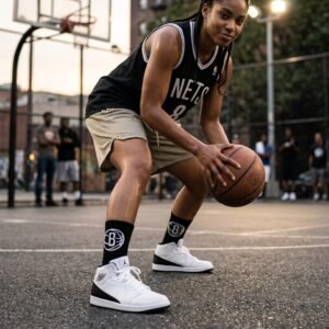 Brooklyn Nets NBA Socks (Size 8-11) - Black/White