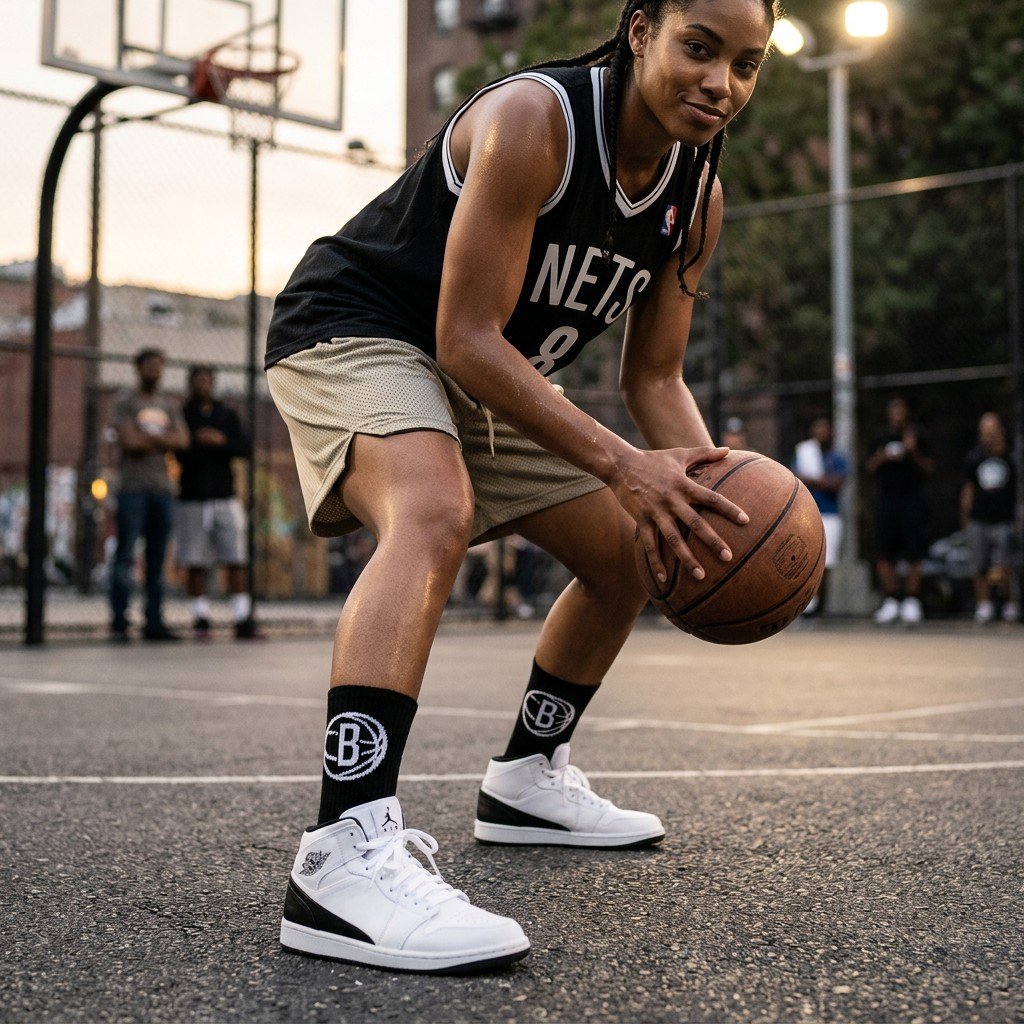 Brooklyn Nets NBA Socks (Size 8-11) - Black/White