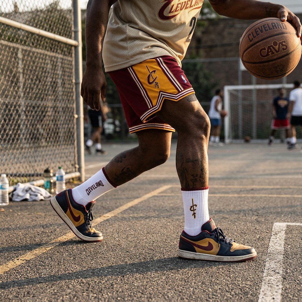 Cleveland Cavaliers NBA Socks (Size 8-11) - White/Maroon