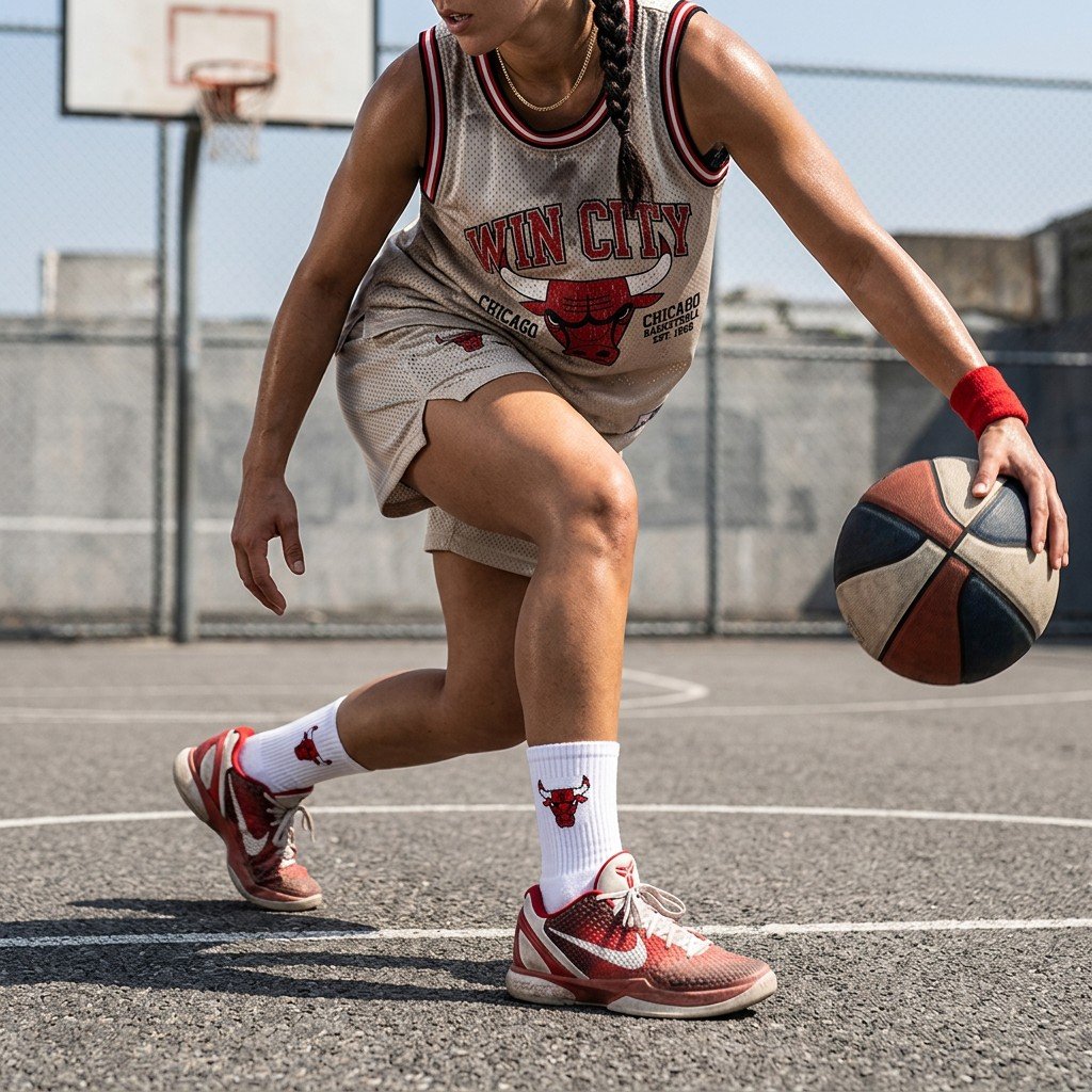 Chicago Bulls NBA Socks (Size 8-11) - White/Red