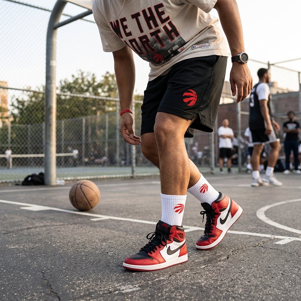 Toronto Raptors NBA Socks (Size 8-11) - White/Red