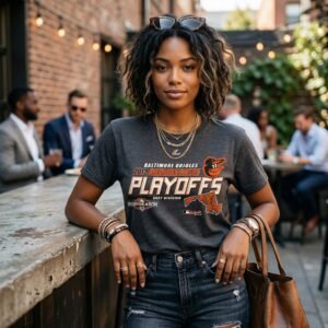 Vintage BALTIMORE ORIOLES PLAYOFFS T-Shirt **A++ Condition** SMALL