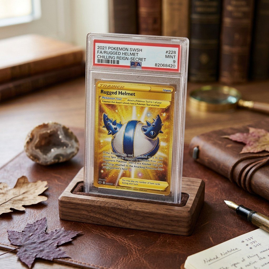 Pokemon 2021/22 Rugged Helmet FA Gold Secret Rare Chilling Reign PSA 9